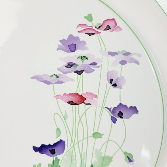 Block Midsummer 12" Round Serving Platter Garden Watercolor Pastel Flowers - Picture 3 of 10